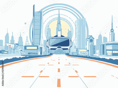 Immersive Virtual Reality Experience in Futuristic Cityscape