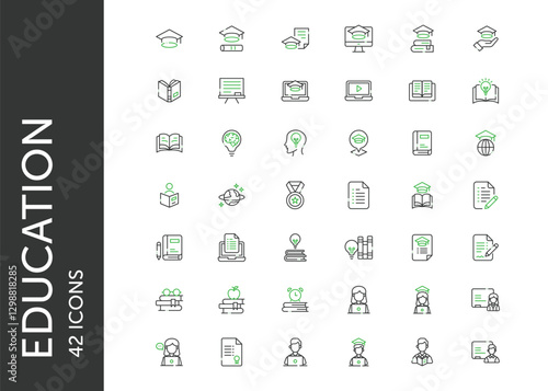 Education icon pack. Set icon design