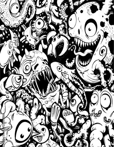 pattern, vector, seamless, cartoon, animal, design, illustration, doodle, wallpaper, flower, art, set, drawing, sketch, decoration, floral, fish, cat, cute, icon, element, leaf, ornament, texture, bir