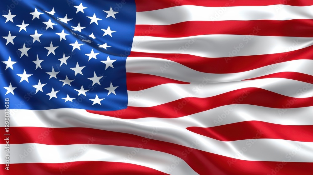Fototapeta premium Closeup of USA flag with dramatic folds and sharp lines