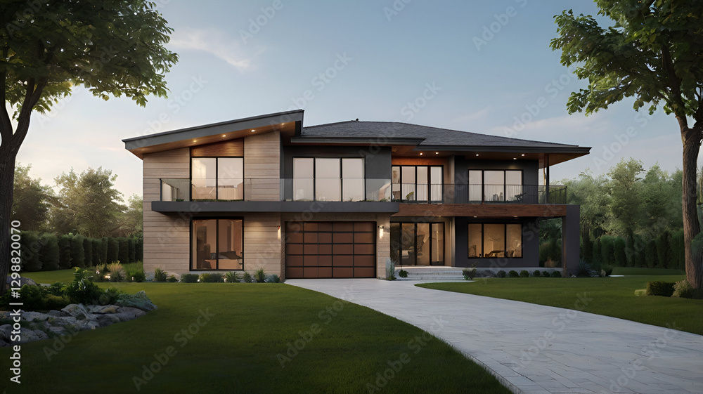Modern garden path lit with warm lights contemporary landscape design elements highlighting the structure and flow of the front yard.
Modern garden path lit with warm lights contemporary landscape design elements highlighting the structure and flow of the front yard.