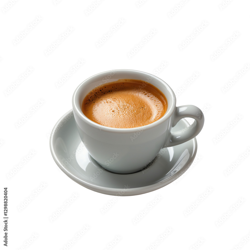 Steaming Espresso in Elegant White Cup Isolated on Transparent Background. Steaming Espresso in Elegant White Cup Isolated on Transparent Background.