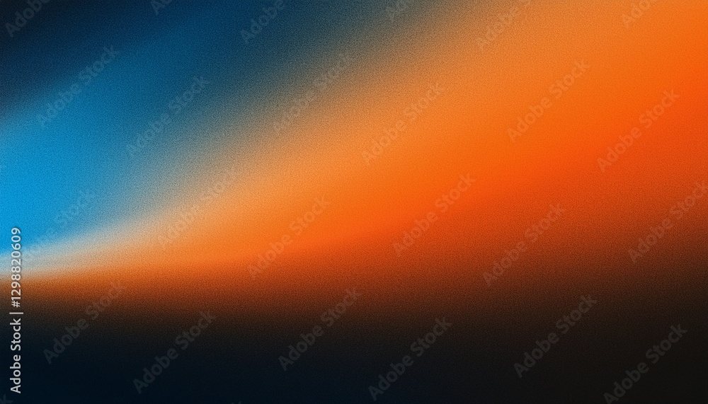 Fototapeta premium Color gradient background grainy orange blue black white noise texture abstract backdrop banner poster header cover design