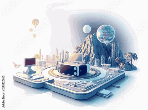 Virtual Reality Simulation World Concept Art