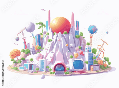 Virtual Reality Simulation World Concept Art