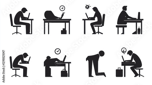 Bad Posture at Desk,  Ergonomics, Work