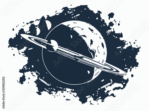 Vector Art of Advanced Space Exploration and Colonization