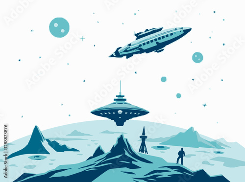 Interstellar Travel Concept with Spaceship and Colonization