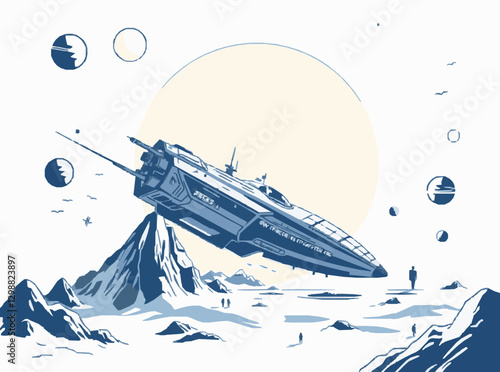 Interstellar Travel Concept with Spaceship and Colonization