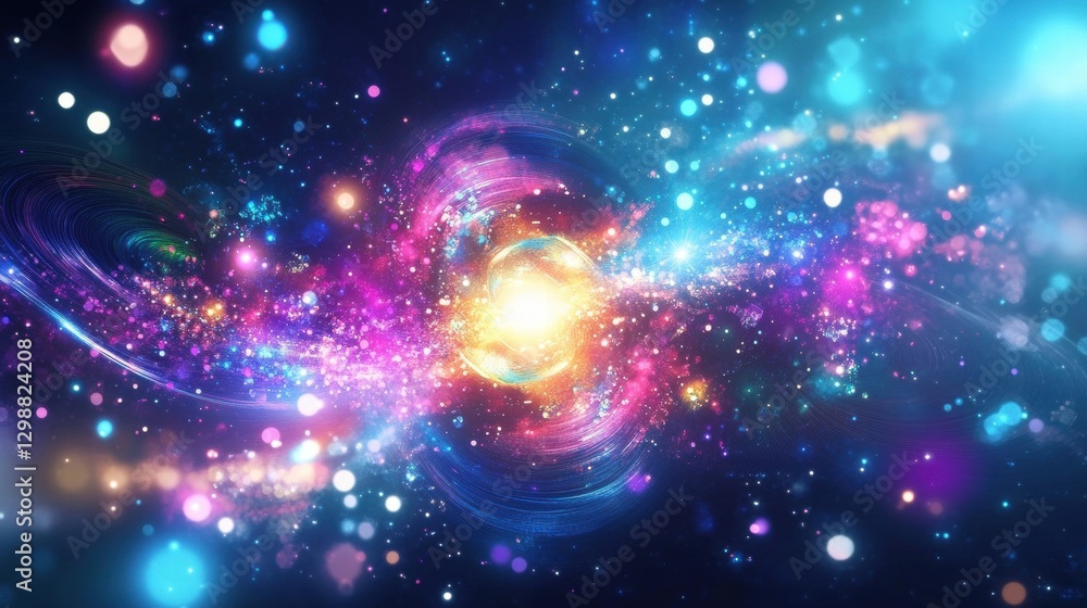 Fototapeta premium cosmic nebula vibrant galaxy stellar burst abstract space art