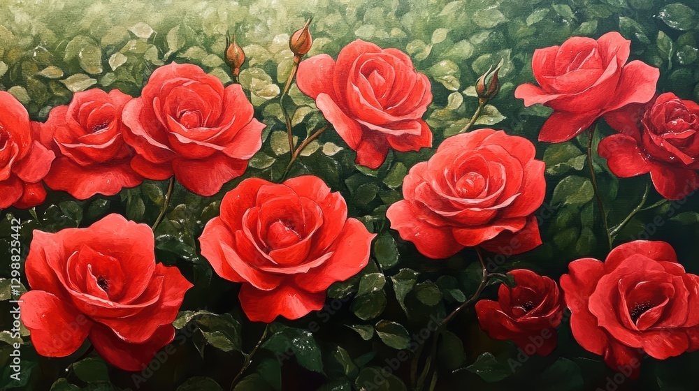 Obraz premium red roses in bloom