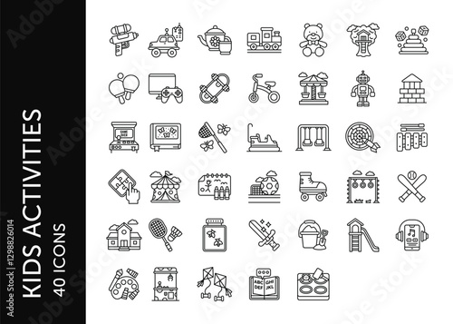 Kids Activities icon pack. Set icon design