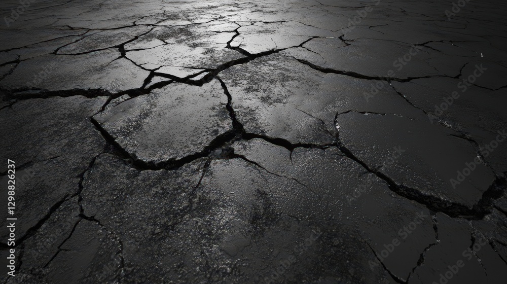Obraz premium Dark Cracked Surface Awe Inspiring Texture