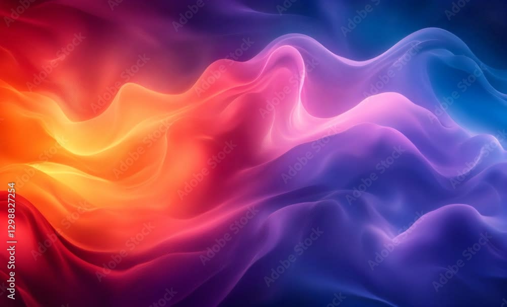 Vibrant and ethereal waves of color intertwine, creating a mesmerizing abstract composition Vibrant and ethereal waves of color intertwine, creating a mesmerizing abstract composition