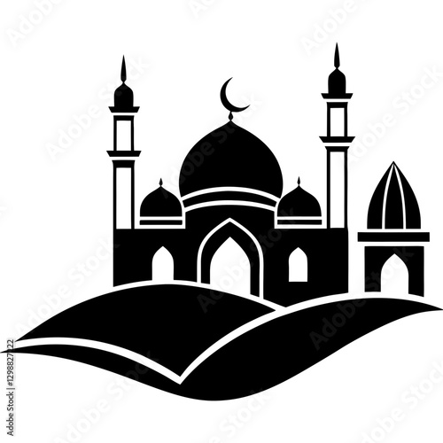 Masjid/Mosque Vector silhouette, isolated white background