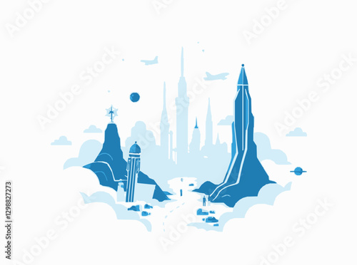 Abstract Space Cityscape Design for Colonization Ideas