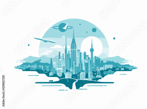 Abstract Space Cityscape Design for Colonization Ideas