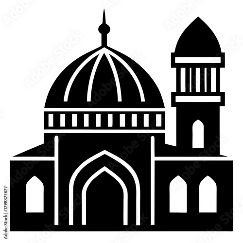 Masjid/Mosque Vector silhouette, isolated white background