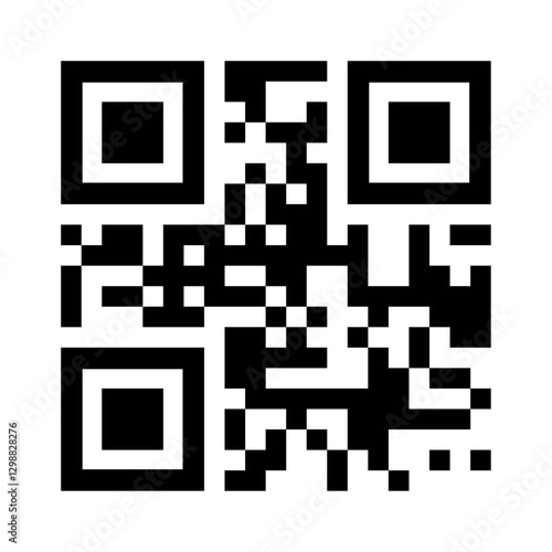scan me QR code icon. Fake template of qr code