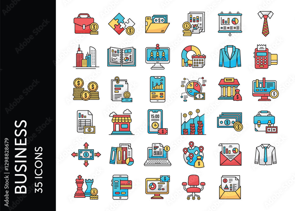 Fototapeta premium Business icon pack. Set icon design