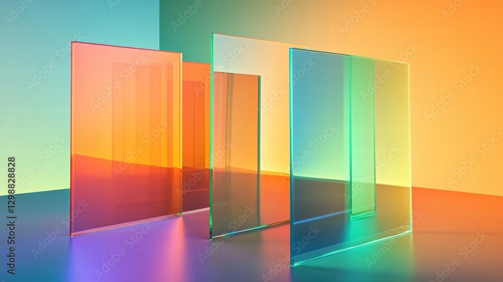 Obraz premium colorful glass panels abstract modern art