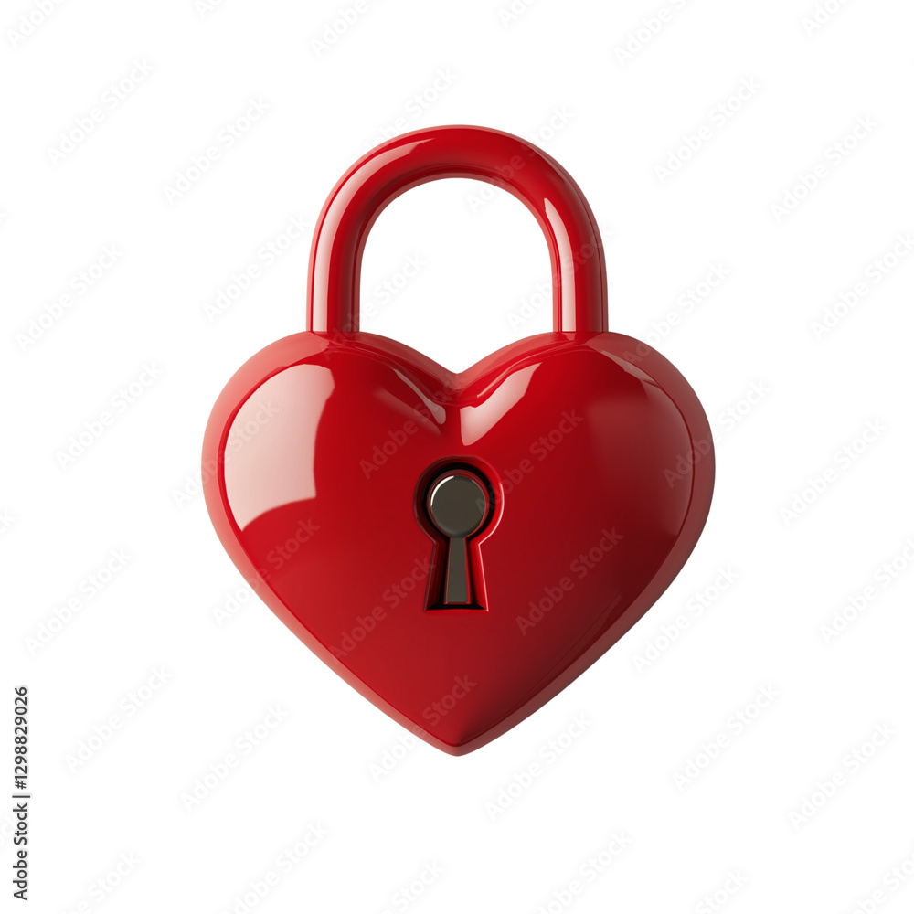 A heart-shaped lock, red in color, symbolizing the role of love as one key on a transparent background. png A heart-shaped lock, red in color, symbolizing the role of love as one key on a transparent background. png