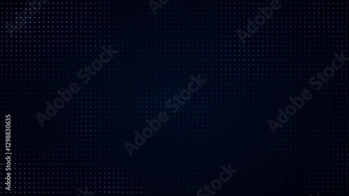 Matrix pattern grid of blue dots on dark background with elegant repeating minimalistic slow color and brightness animation.