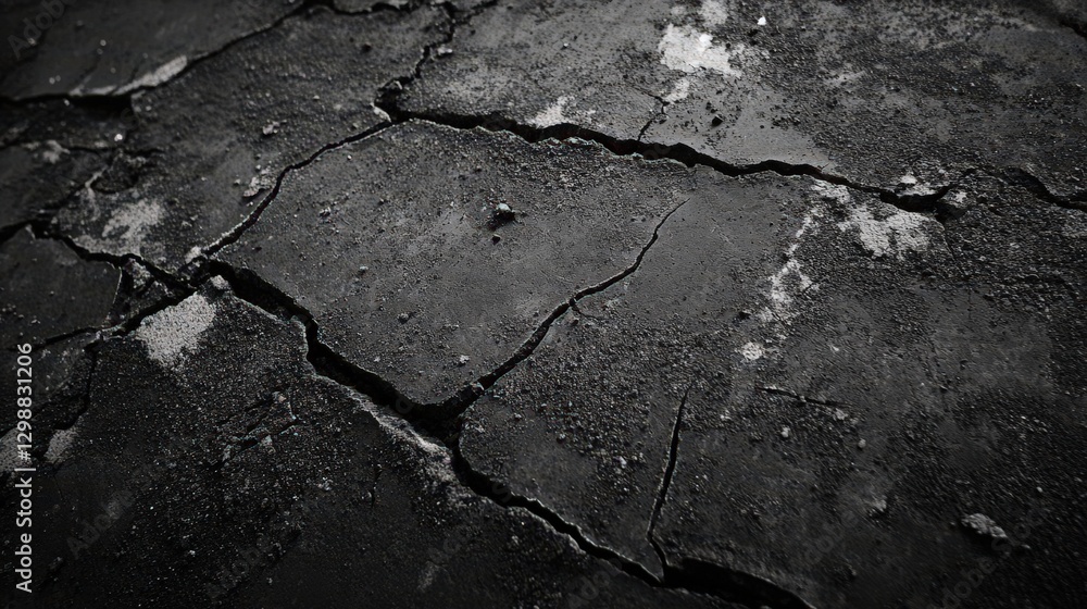 Obraz premium Dark Cracked Surface Texture Abstract Background