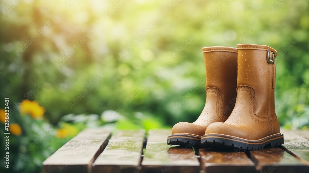 Fototapeta premium farming boots for gardening