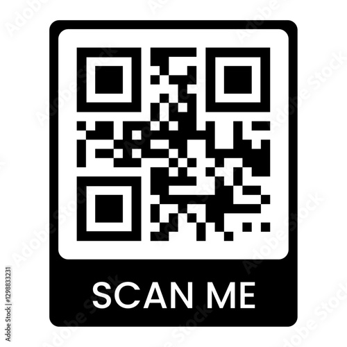 scan me QR code icon. Fake template of qr code