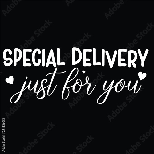 Special Delivery Just For You Shopping Bag Design Vector 
