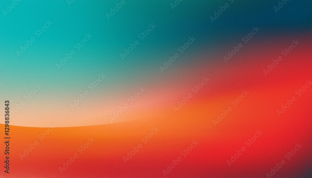 Naklejka premium Grainy gradient background teal orange red blue retro noise texture summer banner poster backdrop design