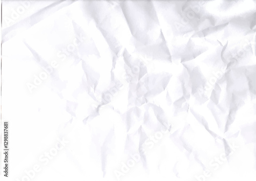 crumple paper, Scramble paper, scrambled paper. textured paper. white scramble page Simple and clean paper background. Texture overlay.  Vector. Graphic. 