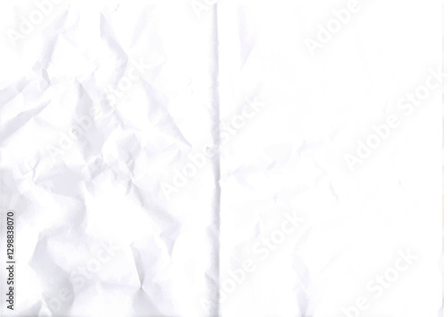 crumple paper, Scramble paper, scrambled paper. textured paper. white scramble page Simple and clean paper background. Texture overlay.  Vector. Graphic. 