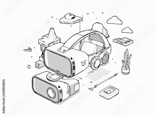VR Simulator Concept Design in Detailed Vector