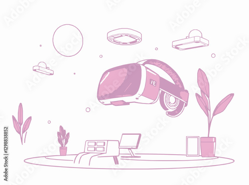 VR Simulator Concept Design in Detailed Vector