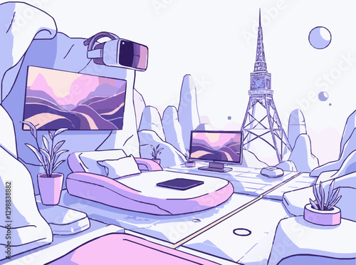VR Simulator Concept Design in Detailed Vector