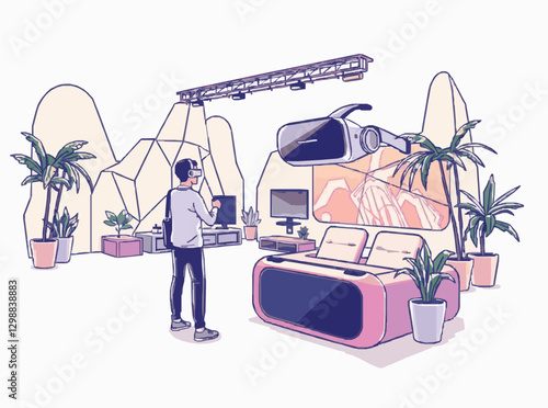 VR Simulator Concept Design in Detailed Vector