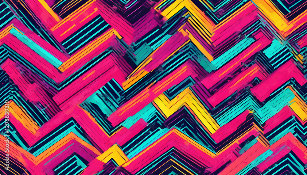 Neon Retro 80s Seamless Pattern Neon Retro 80s Seamless Pattern