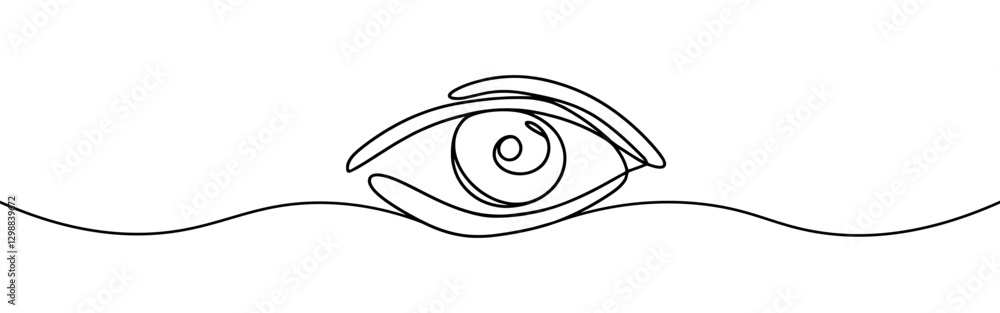 Eye continuous one line drawing. Human eye in simple linear style. Vector illustration. Eye continuous one line drawing. Human eye in simple linear style. Vector illustration.