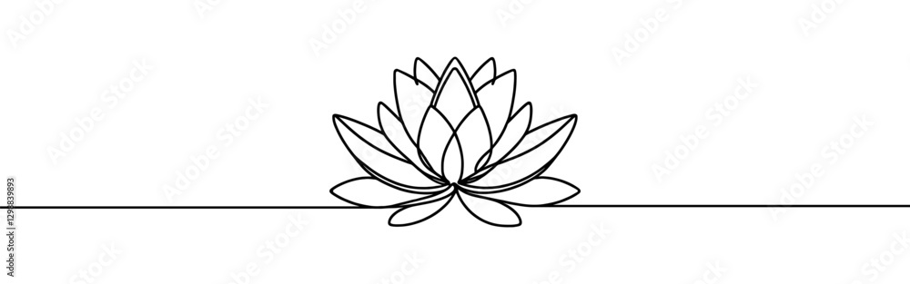 Lotus flower continuous one line drawing. Wellness concept in simple linear style. Vector illustration. Lotus flower continuous one line drawing. Wellness concept in simple linear style. Vector illustration.