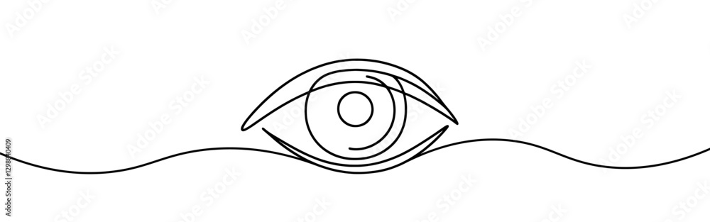 Eye continuous one line drawing. Human eye in simple linear style. Vector illustration. Eye continuous one line drawing. Human eye in simple linear style. Vector illustration.