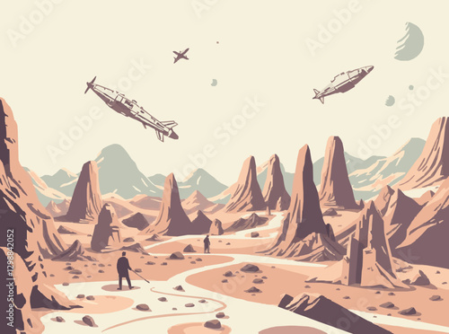 Galactic Frontier: Space Exploration and Colonization Scene