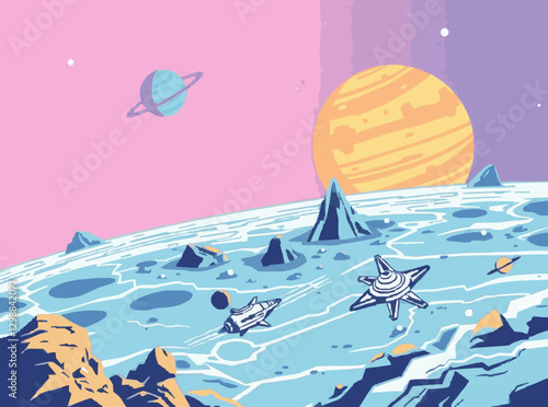 Galactic Frontier: Space Exploration and Colonization Scene
