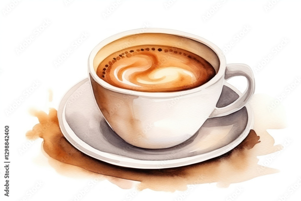 Fototapeta premium Coffee saucer latte drink.
