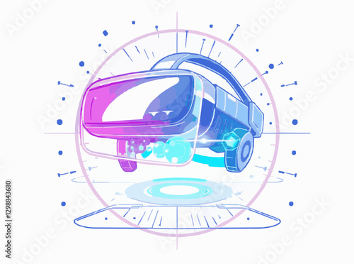 Virtual Reality Headset with Holographic Display