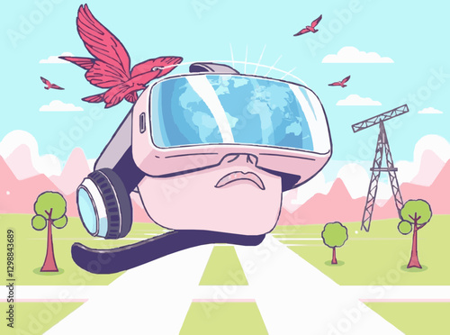Virtual Reality Headset with Holographic Display