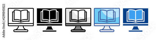 E-Book  Icon Set Multiple Style Collection