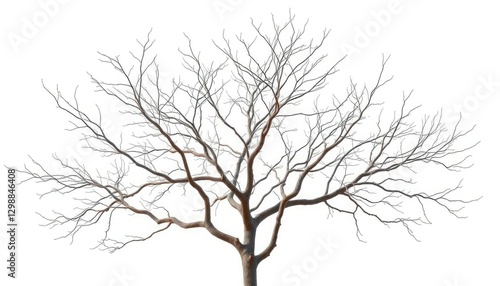 Wallpaper Mural Bare, intricately branched tree limbs isolated on pure white backdrop, element, white background Torontodigital.ca