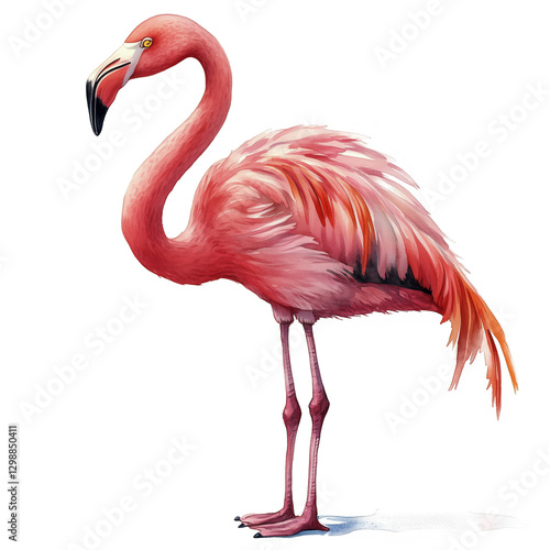 Flamingo Standing Gracefully in Natural Habitat During Bright Sunny Day